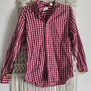 Dockers Red Plaid Casual Button Down Shirt